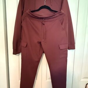 Women's Rust/Maroon Cargo Jogger Set